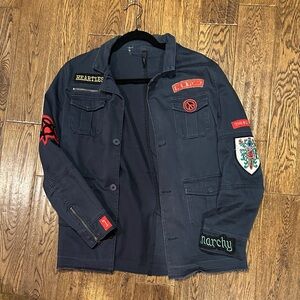 Elon military Blue Embroidered Jacket